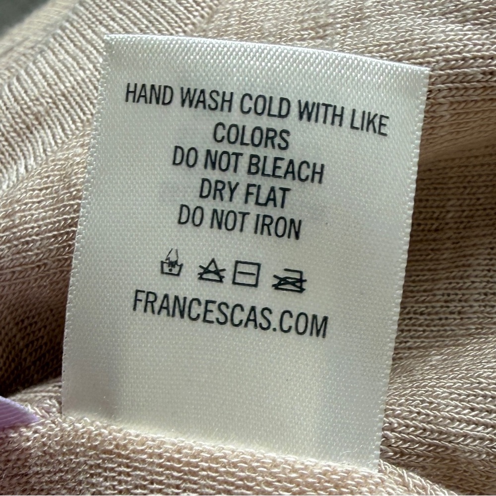 🤎 Francesca’s Beige Sand Ruffle Hem Tee Shirt T-Shirt - Picture 13 of 13